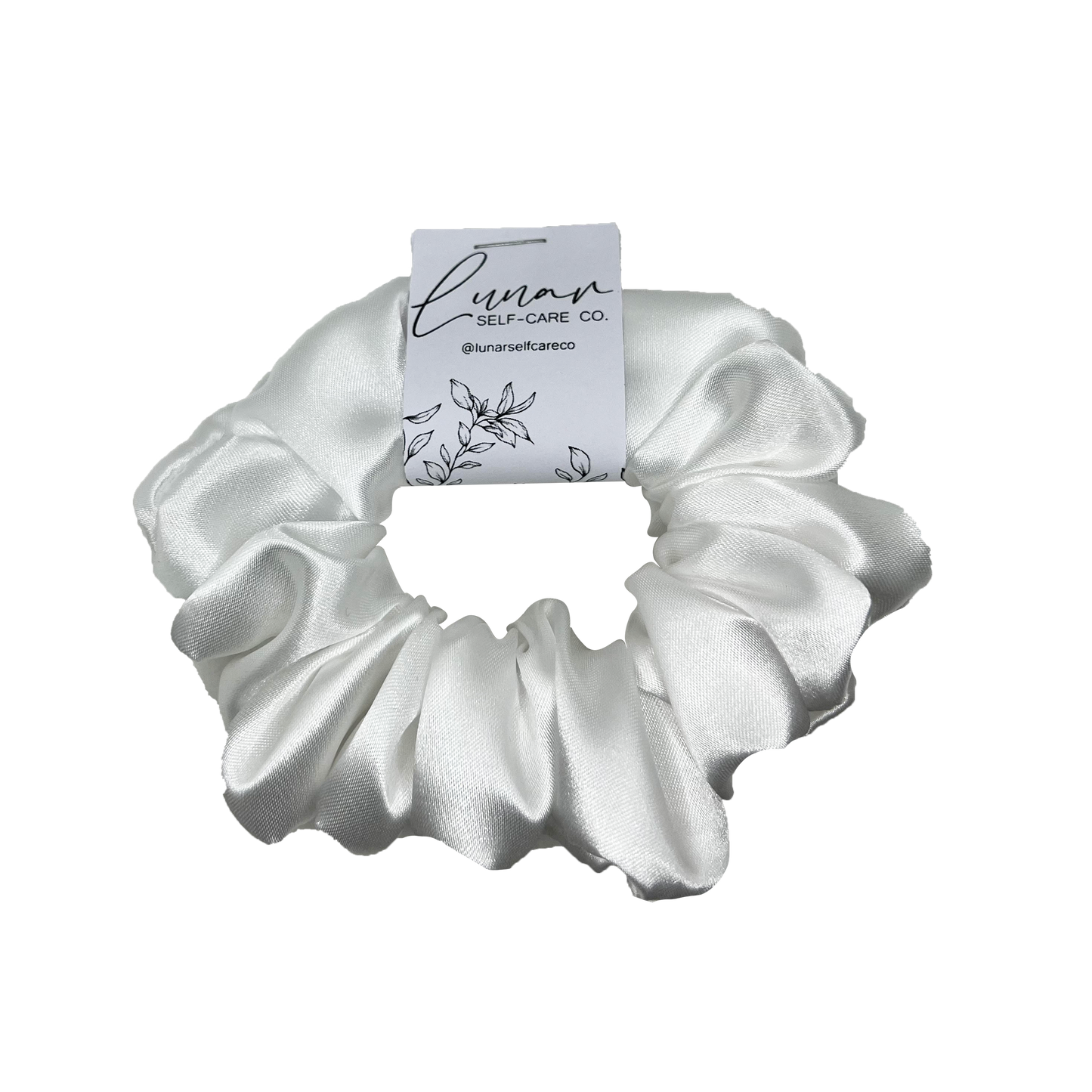 WHITE SATIN SCRUNCHIE