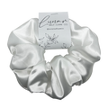 WHITE SATIN SCRUNCHIE