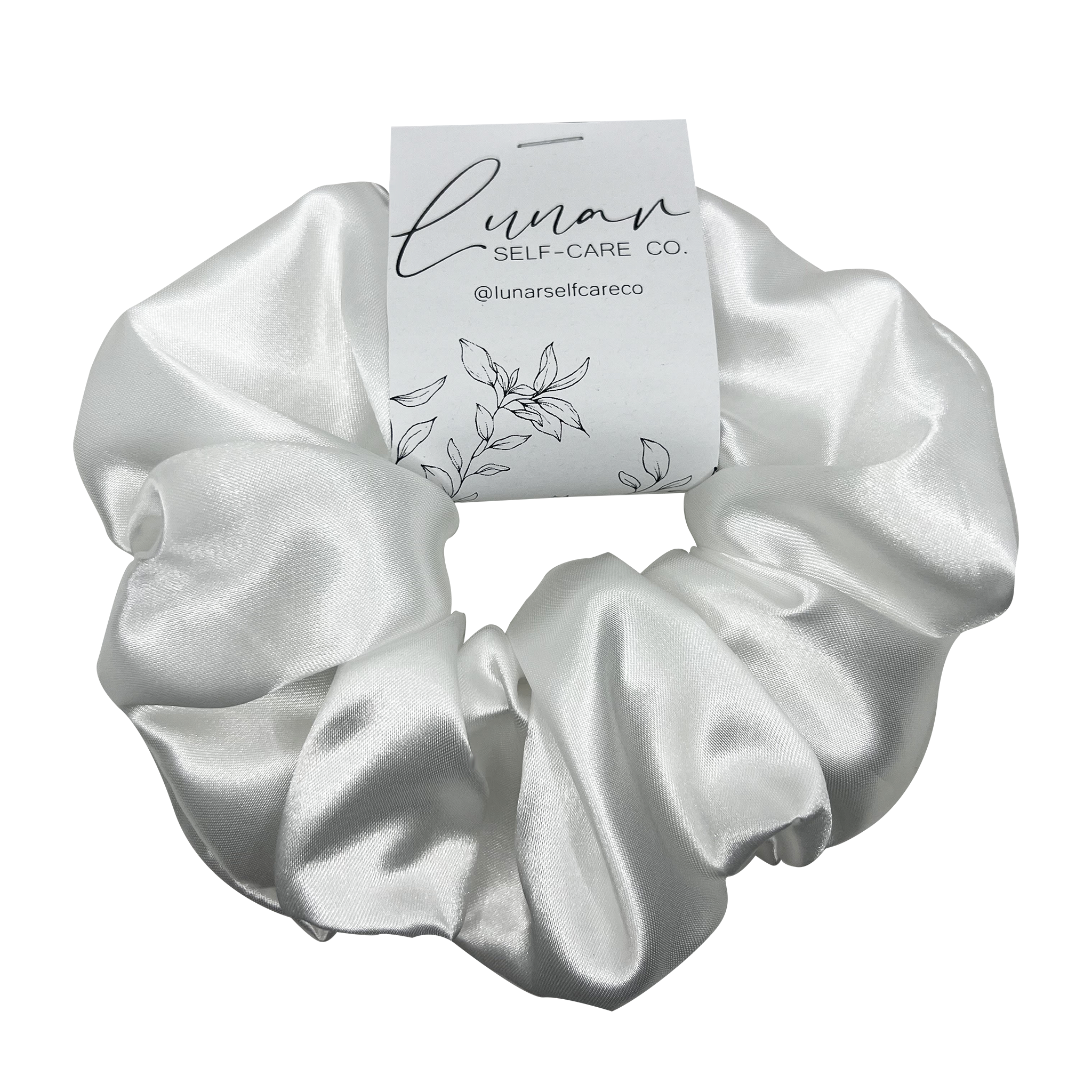 WHITE SATIN SCRUNCHIE