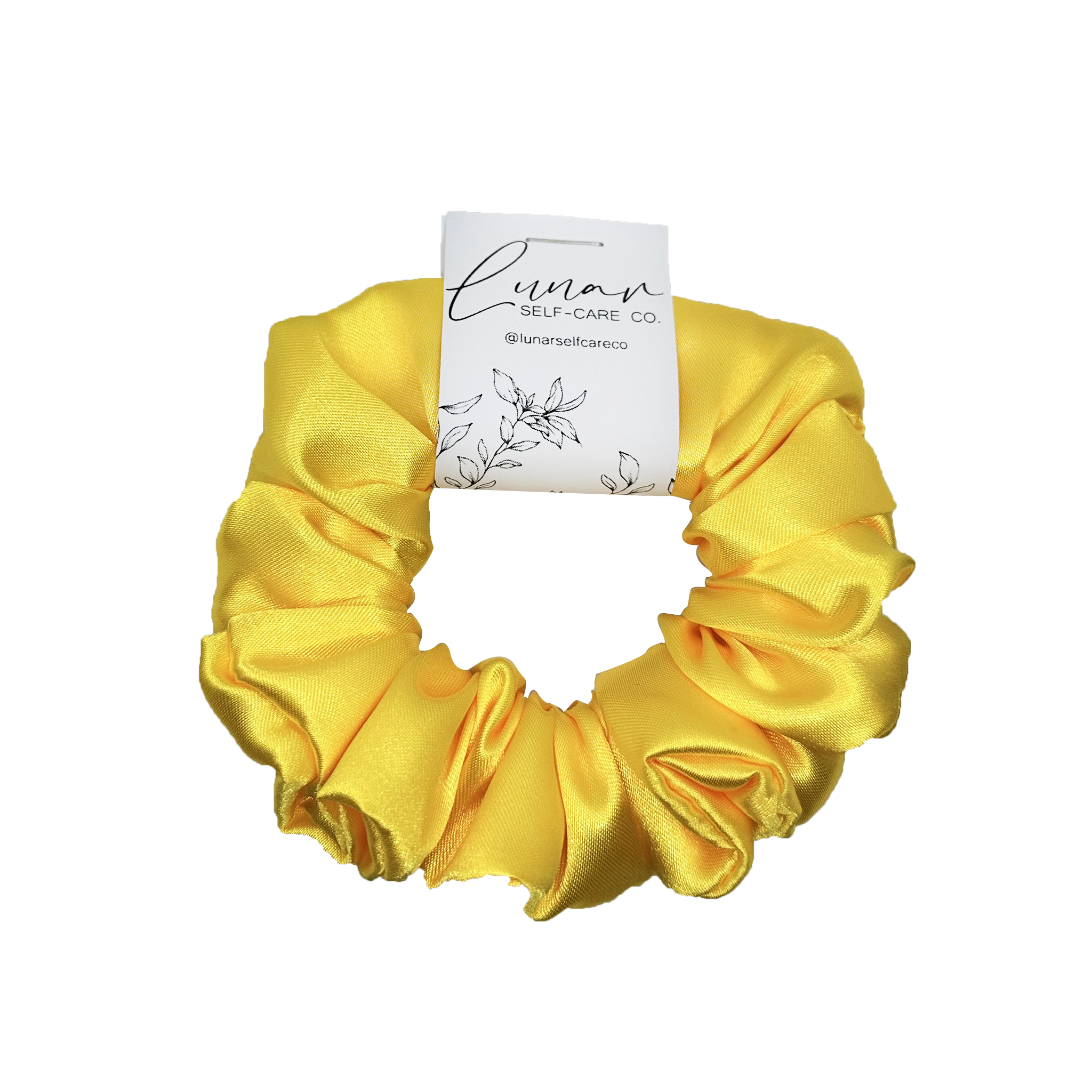 YELLOW SATIN SCRUNCHIE