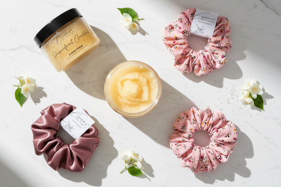 Lunar Self-Care Co. Hero Banner - Scrunchies and Sugar Scrub